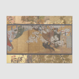 Antique Lacquered Cherry Blossoms Tissue Paper