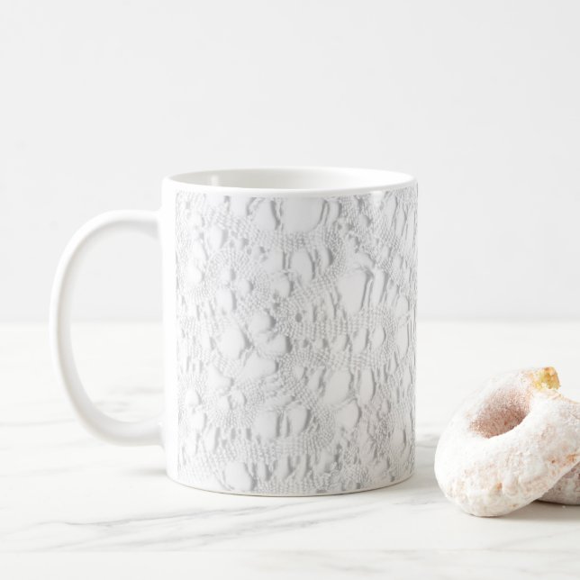 Antique Lacy Doily Coffee Mug (With Donut)