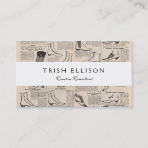 Antique Ladies Shoe Catalogue Page Vintage Print Business Card