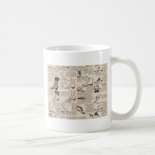 Antique Ladies Shoe Catalogue Page Vintage Print Coffee Mug