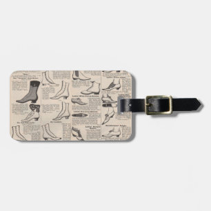 Antique Ladies Shoe Catalogue Page Vintage Print Luggage Tag