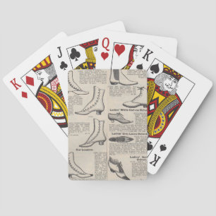 Antique Ladies Shoe Catalogue Page Vintage Print Playing Cards