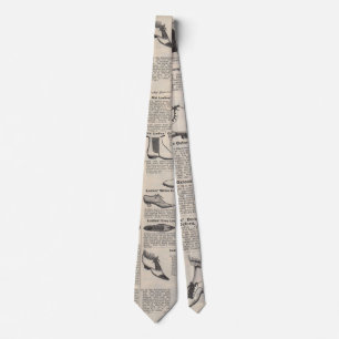 Antique Ladies Shoe Catalogue Page Vintage Print Tie