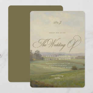 Antique Landscape Painting Countryside Wedding Invitation