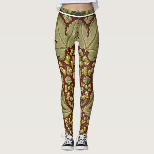 Antique Leaf Pattern Leggings