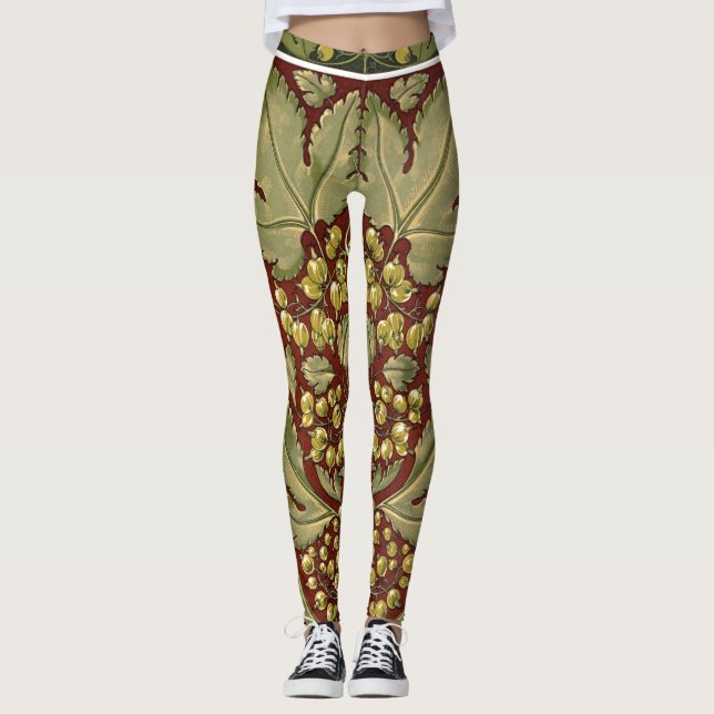 Antique Leaf Pattern Leggings (Front)