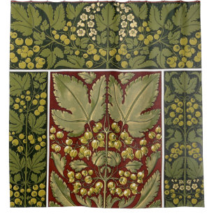 Antique Leaf Pattern Shower Curtain