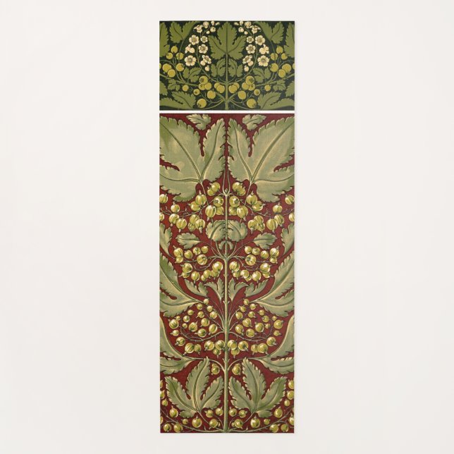 Antique Leaf Pattern Yoga Mat (Front)