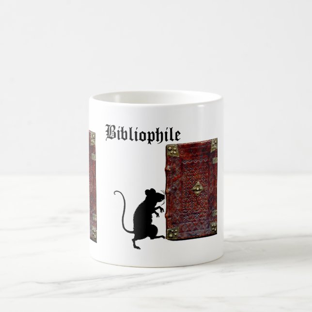 Antique Leather Book Bibliophile Coffee Mug (Center)