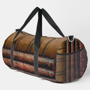 Antique Leather Book Spines Library Dark Academia Duffle Bag