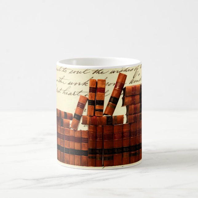 Antique Leather Books Coffee Mug (Center)