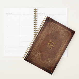 Antique Leather Look Planner w/out your text