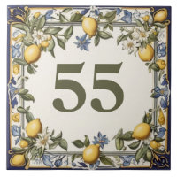 Antique Lemon Door House Number Plate Plaque Sign
