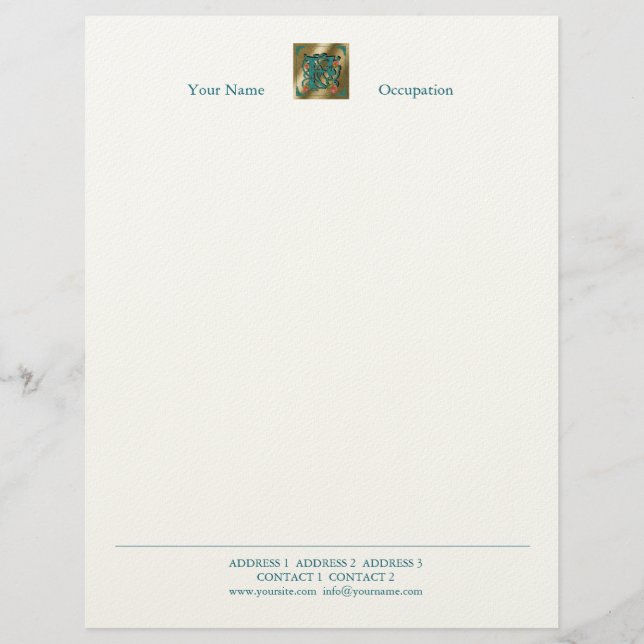 Antique Letter F - Letterhead Design (Front)