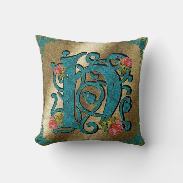 Antique Letter H - Pillow (Front)