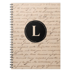 Antique Letter Monogram Writer's Old Calligraphy Notebook