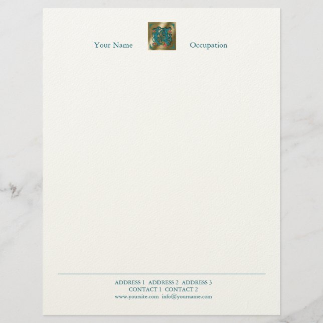 Antique Letter U - Letterhead (Front)