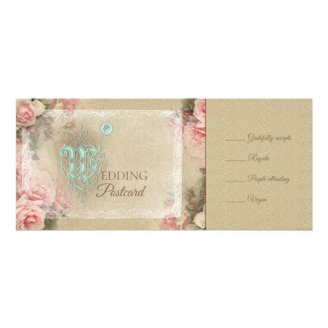 Antique Letter - Wedding RSVP Card (Front)