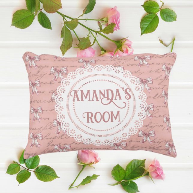Antique Lettering Lace Doilies Personalised Decorative Cushion (Creator Uploaded)