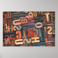 antique letterpress ing blocks with colour ink pat