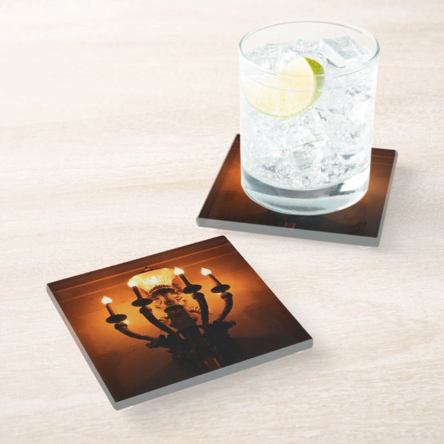 Antique Light Glass Coaster (Angled)