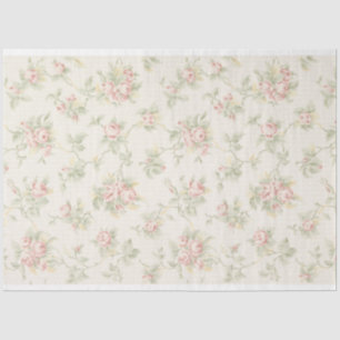 Antique light pink floral wallpaper tissue paper