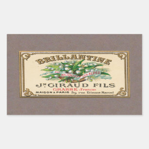 Antique Lily of the Valley French Perfume Rectangular Sticker