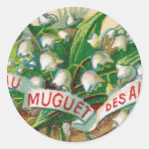 Antique Lily of the Valley Round Sticker
