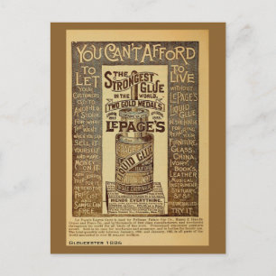 Antique Liquid Glue ad Gloucester MA Postcard