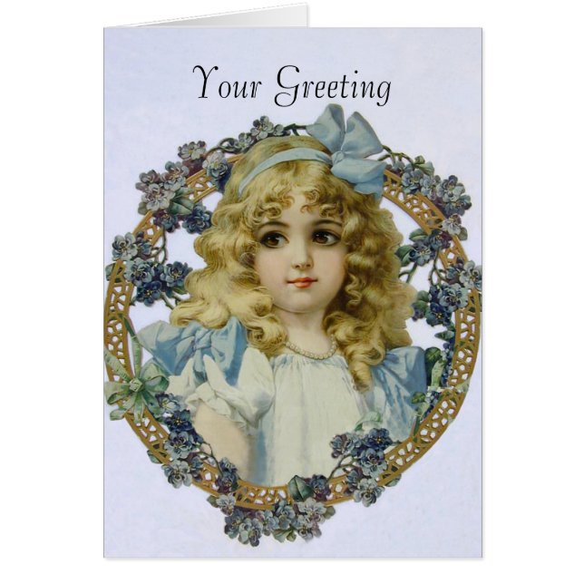 Antique Little Girl Child Portrait Beautiful (Front)