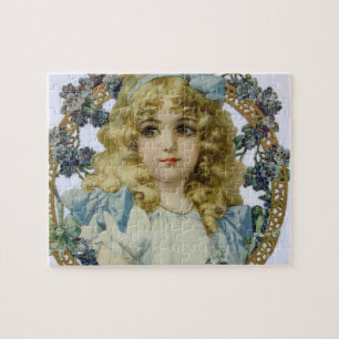 Antique Little Girl Child Portrait Beautiful Jigsaw Puzzle