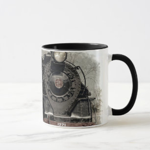 Antique Locomotive Steam Engine Train Coffee Cup