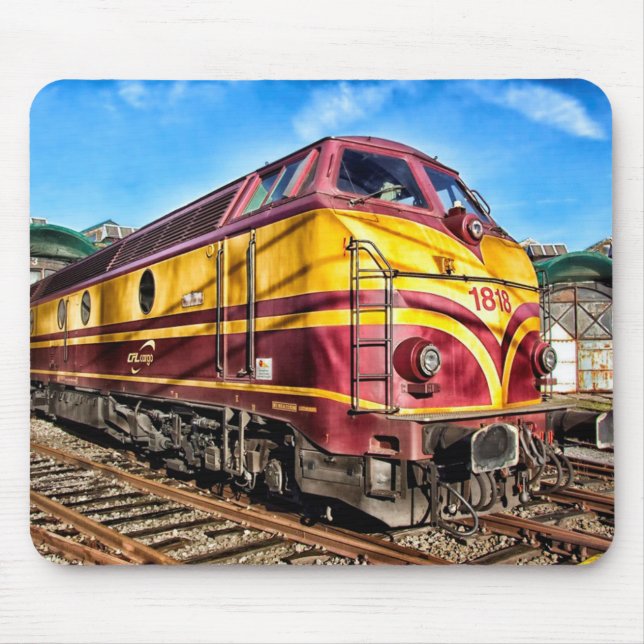 Antique Locomotive Steam Engine Train Mousepad (Front)