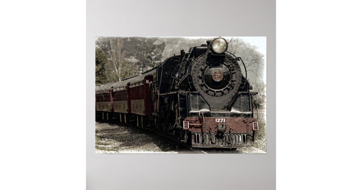 Antique Steam Engine Train Poster Zazzle