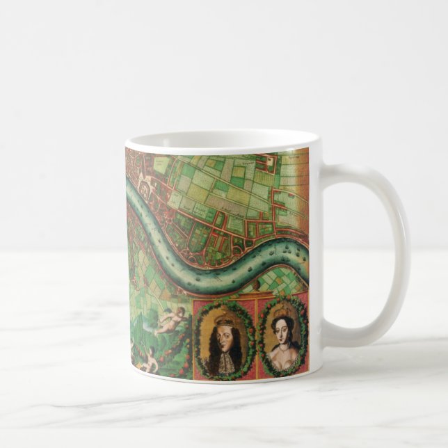 Antique London Street Map by Johannes de Ram, 1689 Coffee Mug (Right)
