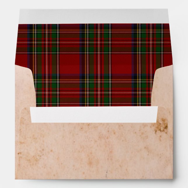 Antique Look and Royal Stewart Plaid Envelope (Back (Bottom))