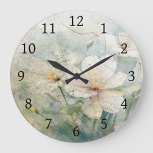Antique Look Floral Flowers Design 339 Large Clock