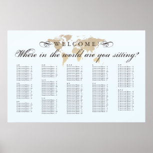 Antique Look Where in the World Seating Chart