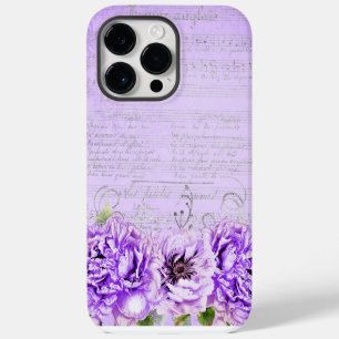 ANTIQUE LOOKING LAVENDER SCRIPT & FLOWERS iPhone 14 PRO MAX CASE