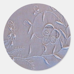 Antique Madeira Embroidered Flowers Classic Round Sticker