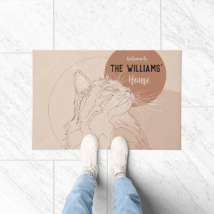 Antique Maine Coon Cat New Home Doormat