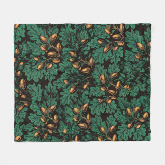 Antique Malachite Oak Acorns Fleece Blanket