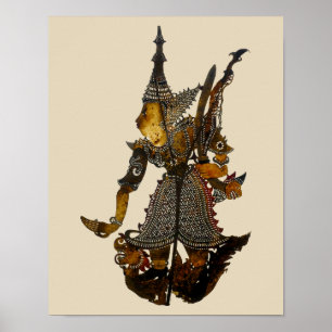 Antique Malaysian Shadow Puppet Poster