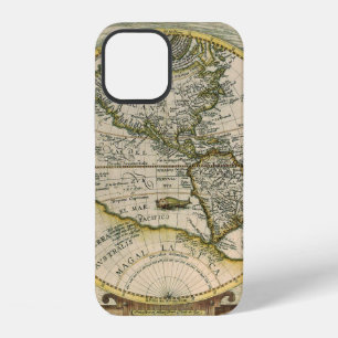 Antique Map, 1596, America Sive Novus Orbis iPhone 12 Case