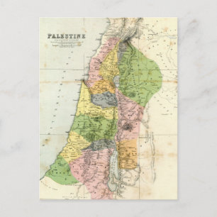 Antique Map - Biblical Palestine Postcard