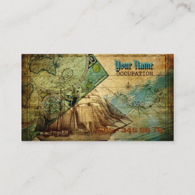 Antique Map - Business Card (Front)