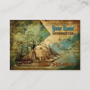 Antique Map - Business-, Profile Card