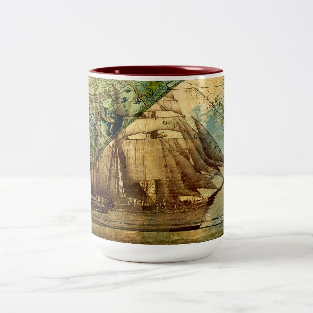 Antique Map - Coffee-, Tea Mug, Cup (Center)