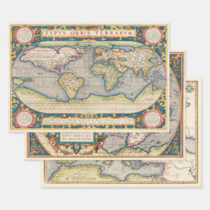 Antique Map Heavy Weight Decoupage Wrapping Paper 