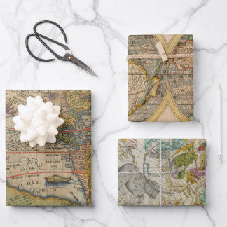 Antique Map Heavy Weight Decoupage Wrapping Paper 